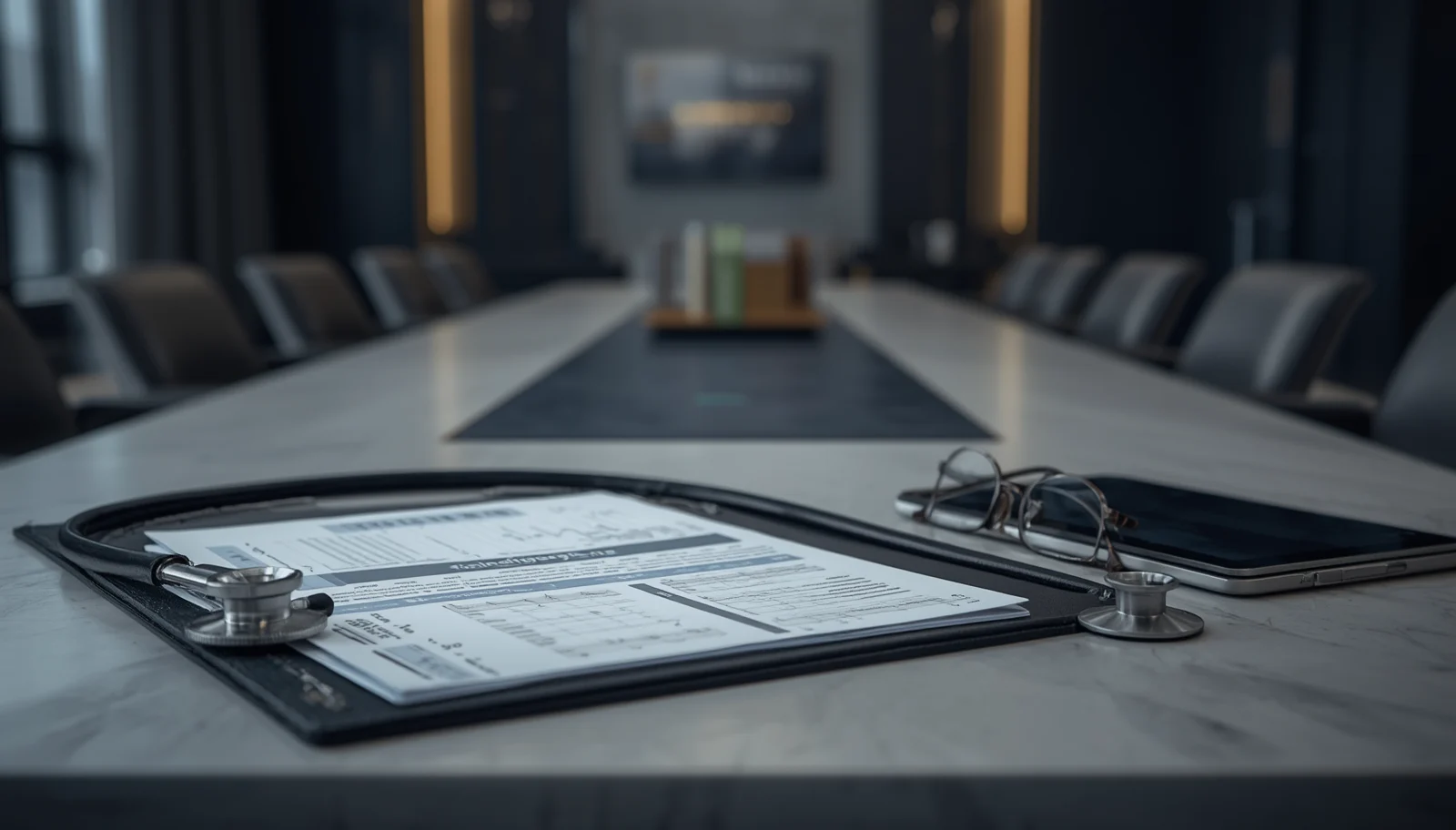 Legal nurse consulting services workspace with detailed medical chronology documents and a stethoscope for attorney lawsuit support.